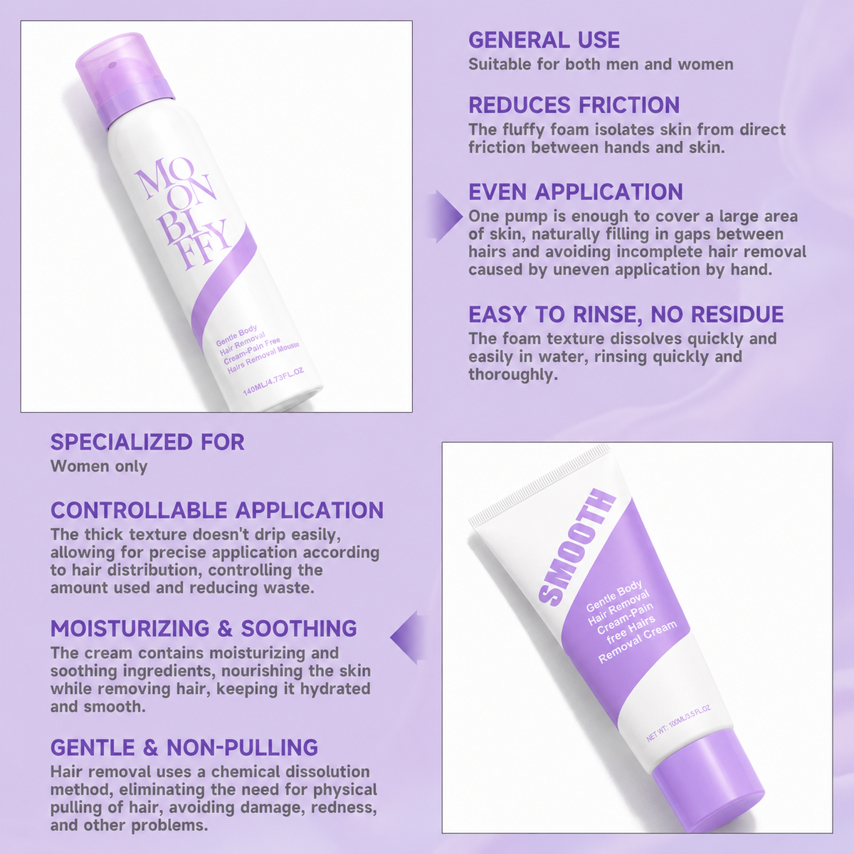 😍Ultra-Gentle Painless Hair Removal Spray☁️Suitable for Men & Women
