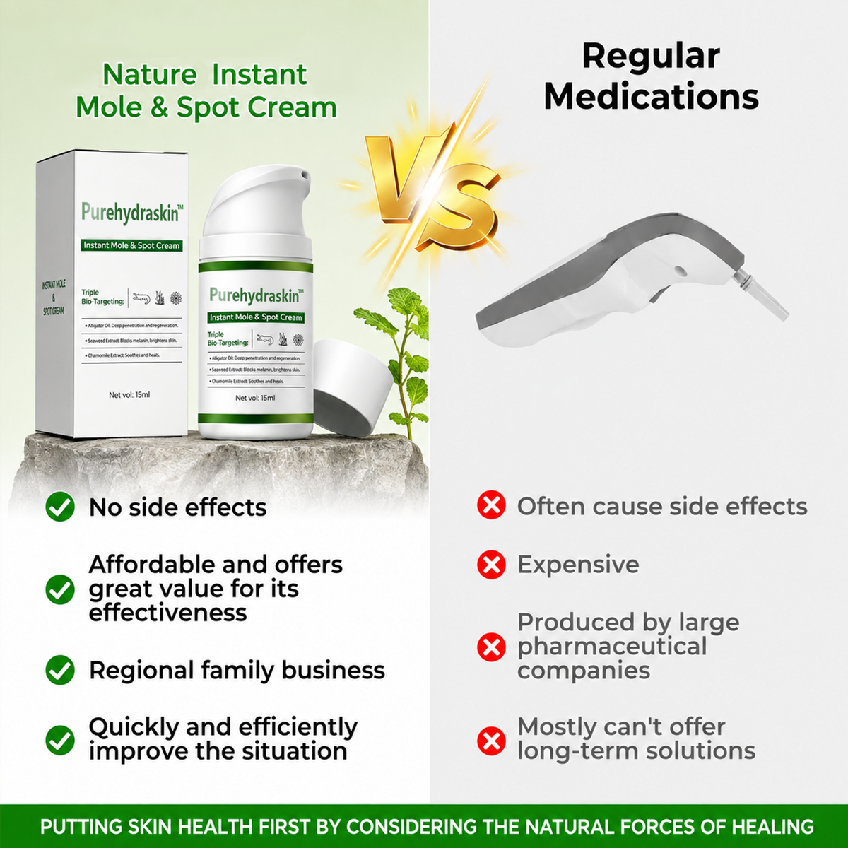 Nature Instant Mole& Spot Cream Fades Moles, Spots & Discoloration at the Source