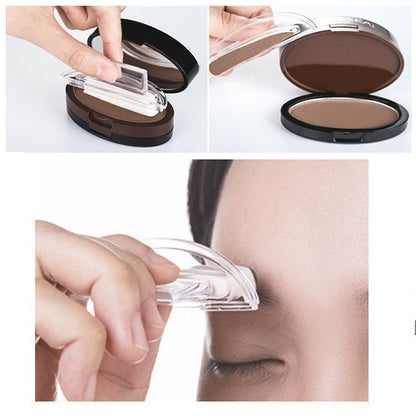 💄Buy 1 Get 1 Free! Almost Gone! 🖌️2-Color Waterproof Eyebrow Stamp Powder Kit, Smudge-Proof Quick Natural Full Brow Makeup with Dual-End Brush