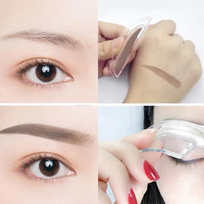 💄Buy 1 Get 1 Free! Almost Gone! 🖌️2-Color Waterproof Eyebrow Stamp Powder Kit, Smudge-Proof Quick Natural Full Brow Makeup with Dual-End Brush