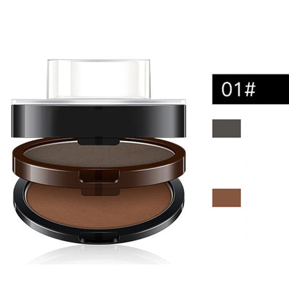 💄Buy 1 Get 1 Free! Almost Gone! 🖌️2-Color Waterproof Eyebrow Stamp Powder Kit, Smudge-Proof Quick Natural Full Brow Makeup with Dual-End Brush